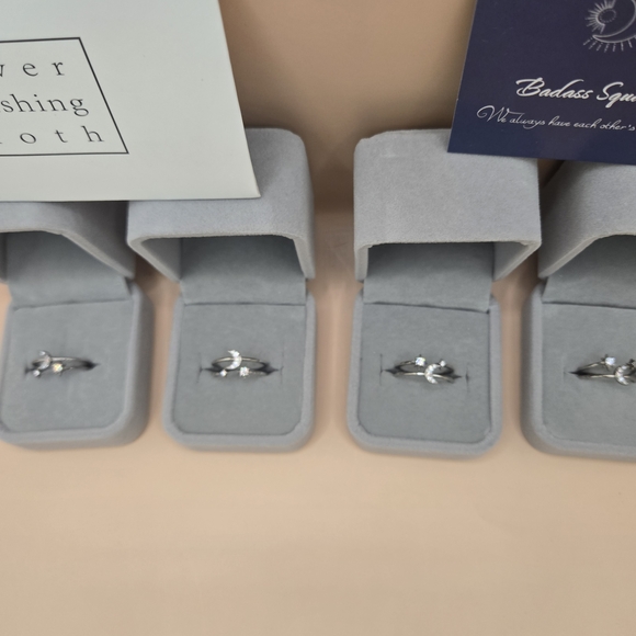 Badass Squad Sterling Silver Rings Set Moon Sun Star Price For 2 $17 - Picture 3 of 5